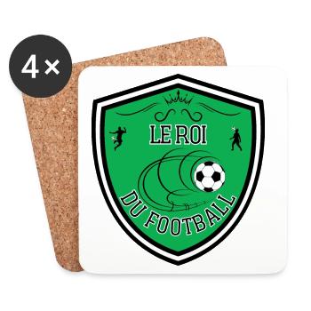 Roi du football. Pour papa, papy. Récompense foot - Dessous de verre (lot de 4) - blanc - Devant