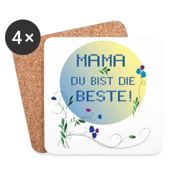 Mom, you're the best Mother's Day - Coasters (set of 4) - white - Front