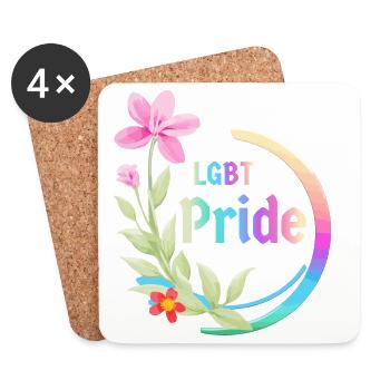 Fierté LGBT - Dessous de verre (lot de 4) - blanc - Devant