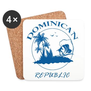 République dominicaine Surf - Dessous de verre (lot de 4) - blanc - Devant