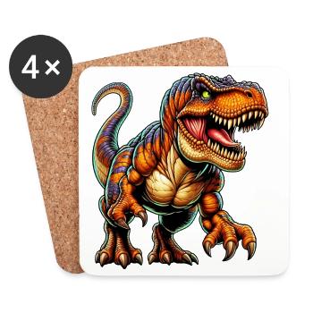 Dinosaurier - Untersetzer (4er-Set) - Weiß - Vorne