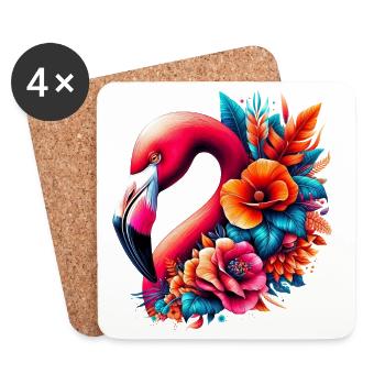 Flamingo - Coasters (set of 4) - white - Front