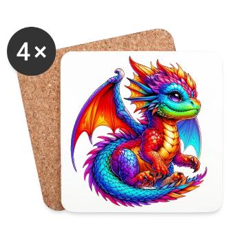 Dragon - Coasters (set of 4) - white - Front