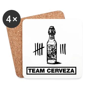 Beer, Beer, Cerveza (Bachelor Party Team Design) - Coasters (set of 4) - white - Front