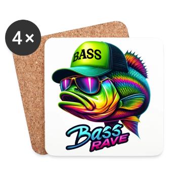 Gestreifter Bass Rave - Untersetzer (4er-Set) - Weiß - Vorne