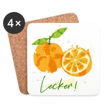 Orange Obst - Untersetzer (4er-Set) - Weiß - Vorne