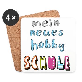 Schule Schulkind - Untersetzer (4er-Set) - Weiß - Vorne
