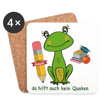 Back to School, Frog - Coasters (set of 4) - white - Front