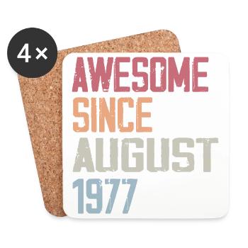 1977 August - Geburtstagsgeschenk August 1977 August - Untersetzer (4er-Set) - Weiß - Vorne