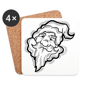 Père Noël - Dessous de verre (lot de 4) - blanc - Devant
