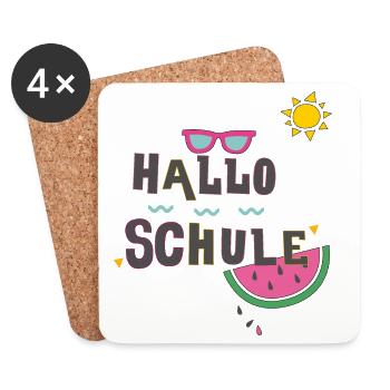 Hello school, school enrollment - Coasters (set of 4) - white - Front
