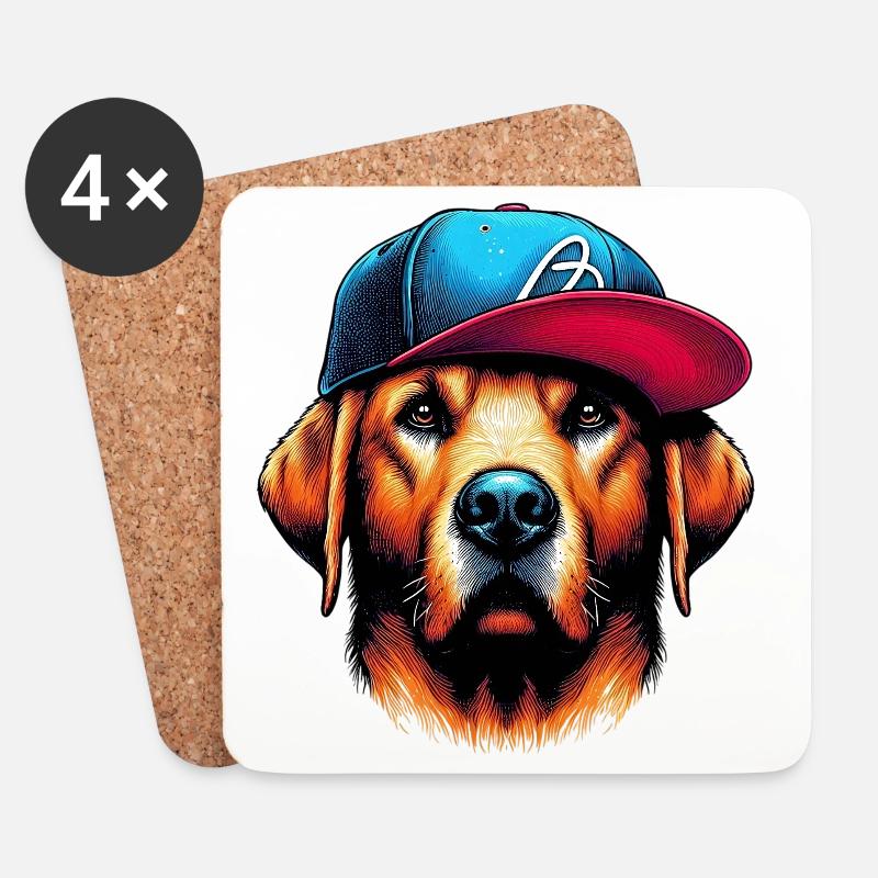 Hund - Untersetzer (4er-Set) - Weiß