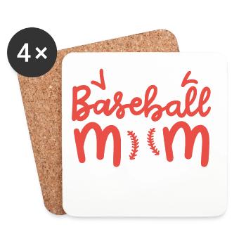 Baseball Mama - Untersetzer (4er-Set) - Weiß - Vorne