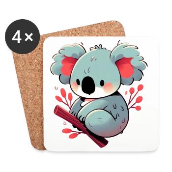 Koala - Coasters (set of 4) - white - Front