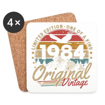 Original 1984 Jahrgang Vintage Geburtstag Geschenk - Untersetzer (4er-Set) - Weiß - Vorne