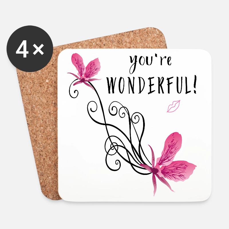 You 're wonderful - Untersetzer (4er-Set) - Weiß