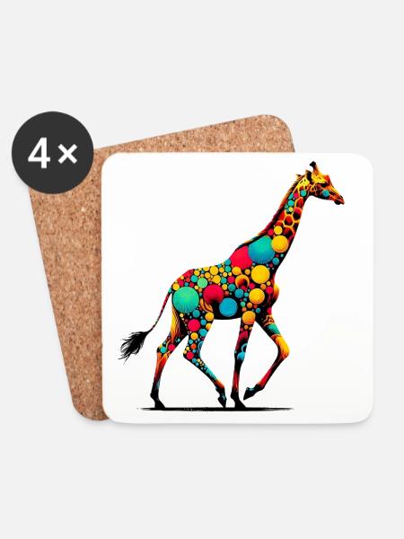 Giraffe - Untersetzer (4er-Set) - Weiß