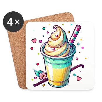 Seductive Vanilla Dreams: Vanilla Milkshake - Coasters (set of 4) - white - Front