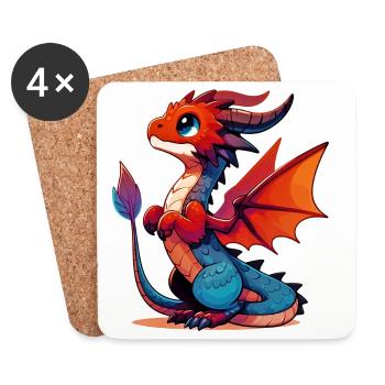 Dragon - Coasters (set of 4) - white - Front