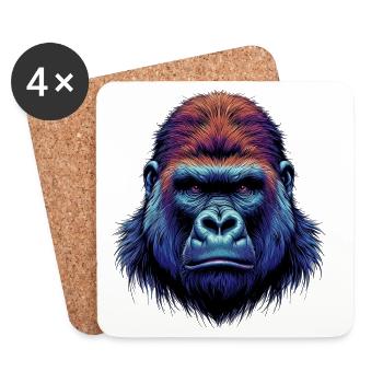 Gorilla - Untersetzer (4er-Set) - Weiß - Vorne