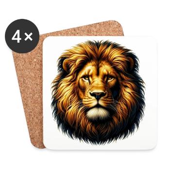 Lion - Coasters (set of 4) - white - Front