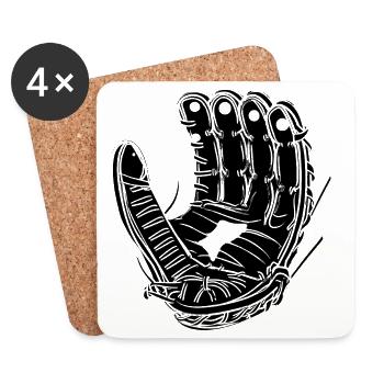 Baseball Handschuh Skizze - Untersetzer (4er-Set) - Weiß - Vorne