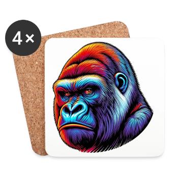 Gorilla - Coasters (set of 4) - white - Front
