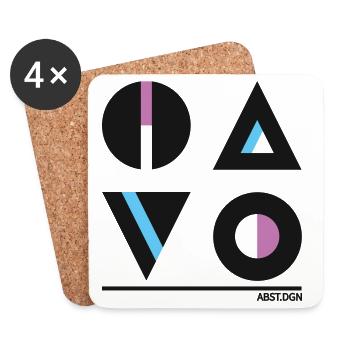 Abstrakte Geometrie Design - Stylische Mode - Untersetzer (4er-Set) - Weiß - Vorne