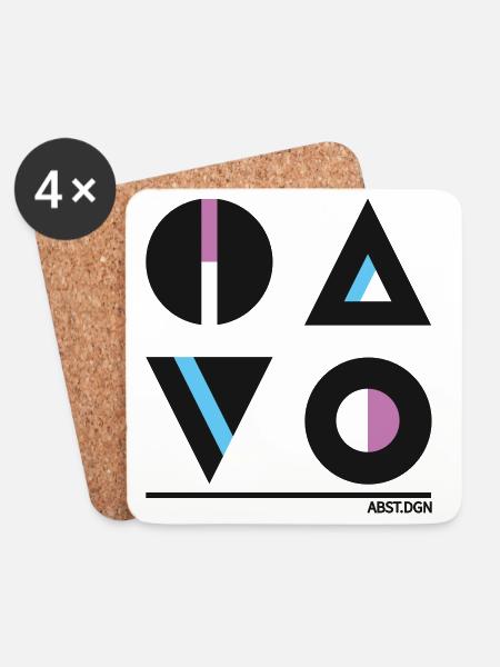 Abstrakte Geometrie Design - Stylische Mode - Untersetzer (4er-Set) - Weiß