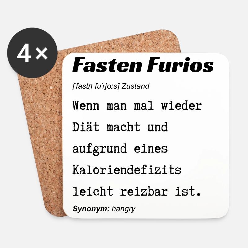 Fasten Furios - Untersetzer (4er-Set) - Weiß
