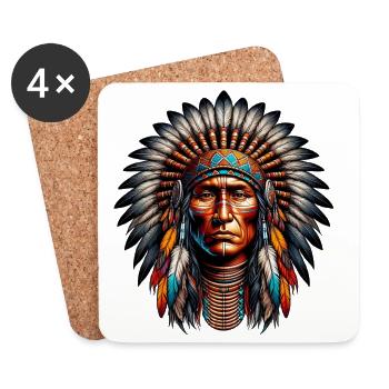 American Indian American - Coasters (set of 4) - white - Front