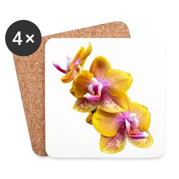 Fleur d’orchidée Phalaenopsis Sogo Lawrence Flowers 2 - Dessous de verre (lot de 4) - blanc - Devant