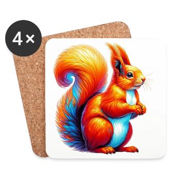 Squirrel - Coasters (set of 4) - white - Front