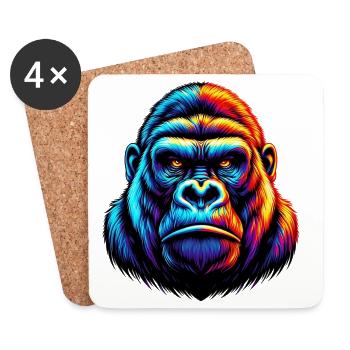 Gorilla - Coasters (set of 4) - white - Front