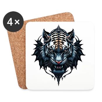 Die Kraft und Anmut des Tigers. - Untersetzer (4er-Set) - Weiß - Vorne
