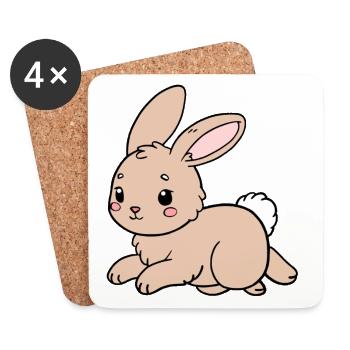 Lapin Lapin - Dessous de verre (lot de 4) - blanc - Devant