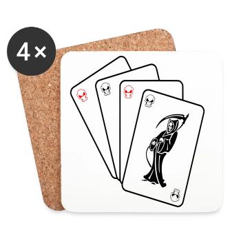 Grim Reaper Cards - Coasters (set of 4) - white - Front