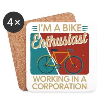 Bike Enthusiast Corporate Life - Coasters (set of 4) - white - Front