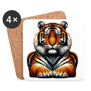 Tiger - Coasters (set of 4) - white - Front