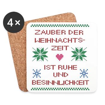 Weihnachtszeit Ugly Christmas - Untersetzer (4er-Set) - Weiß - Vorne