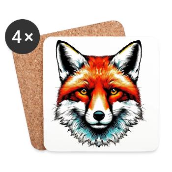 Fuchs - Untersetzer (4er-Set) - Weiß - Vorne