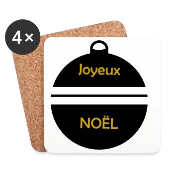 CHRISTMAS. MERRY CHRISTMAS. MERRY CHRISTMAS. NEW YEAR’S DAY - Coasters (set of 4) - white - Front