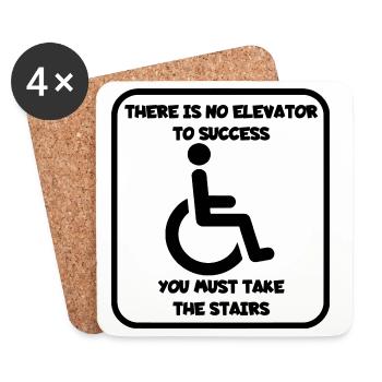 No elevator to success, you can go climbing # - Coasters (set of 4) - white - Front