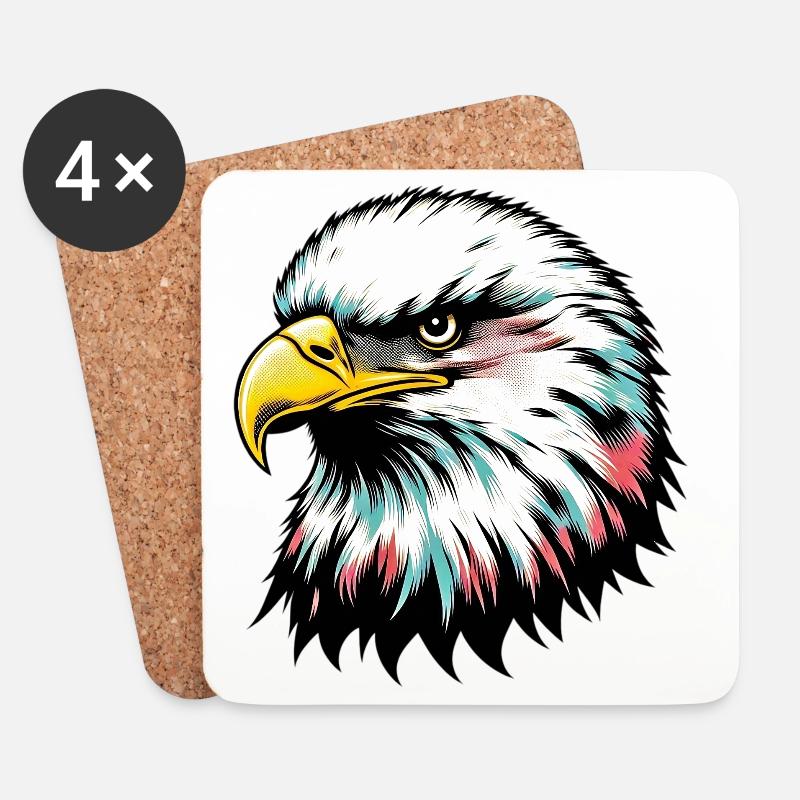 Adler - Untersetzer (4er-Set) - Weiß