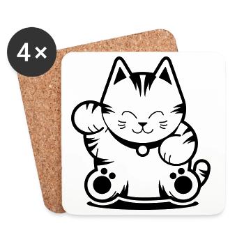 Tiger Cat - Untersetzer (4er-Set) - Weiß - Vorne