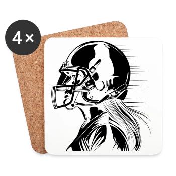 Football player - Coasters (set of 4) - white - Front