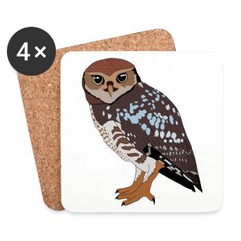 Owl - Coasters (set of 4) - white - Front