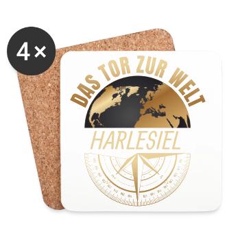 Das Tor zur Welt - Harlesiel - Untersetzer (4er-Set) - Weiß - Vorne