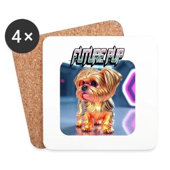 Futur chiot Shih Tzu Chien - Dessous de verre (lot de 4) - blanc - Devant