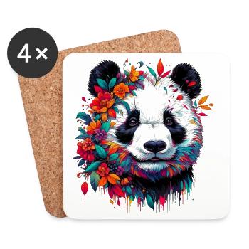 Panda - Untersetzer (4er-Set) - Weiß - Vorne